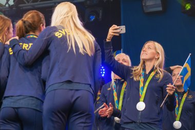 Rio Olimpiyat madalyası kazananlar içinde Kungstradgarden kutladı