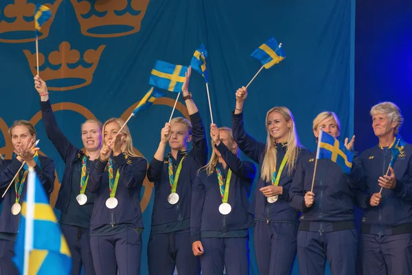 Médaillés olympiques de Rio sont célébrés dans Kungstradgarden — Photo