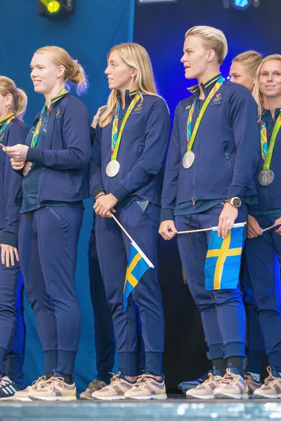 Médaillés olympiques de Rio sont célébrés dans Kungstradgarden — Photo