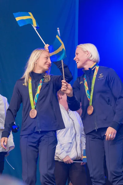 Olympiasieger aus Rio werden im kungstradgarden gefeiert — Stockfoto