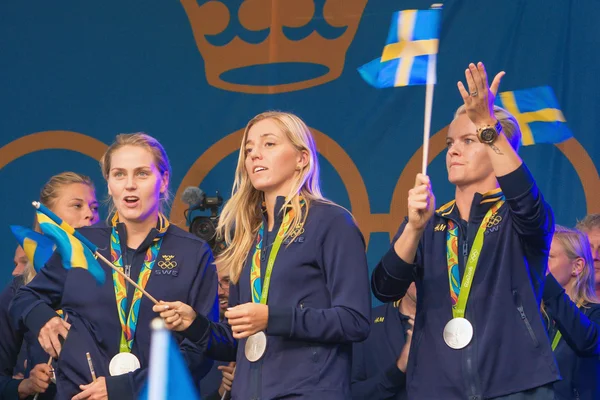 Médaillés olympiques de Rio sont célébrés dans Kungstradgarden — Photo