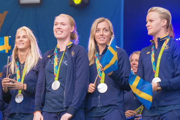 Médaillés olympiques de Rio sont célébrés dans Kungstradgarden — Photo