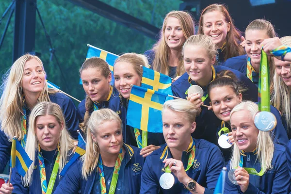 Médaillés olympiques de Rio sont célébrés dans Kungstradgarden — Photo