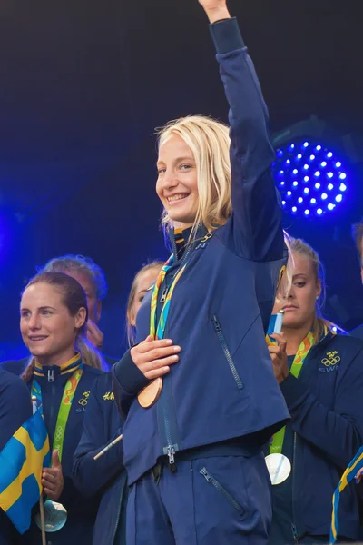 Médaillés olympiques de Rio sont célébrés dans Kungstradgarden — Photo