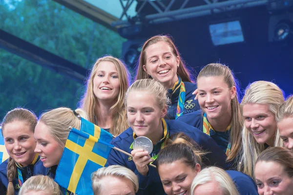 Médaillés olympiques de Rio sont célébrés dans Kungstradgarden — Photo