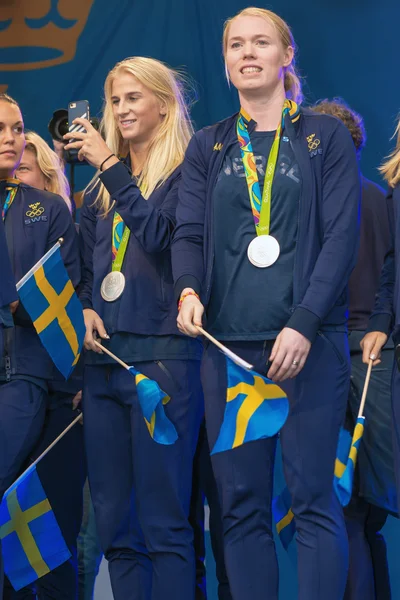 Médaillés olympiques de Rio sont célébrés dans Kungstradgarden — Photo