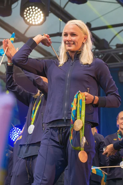 Medallistas olímpicos de Río se celebran en Kungstradgarden —  Fotos de Stock