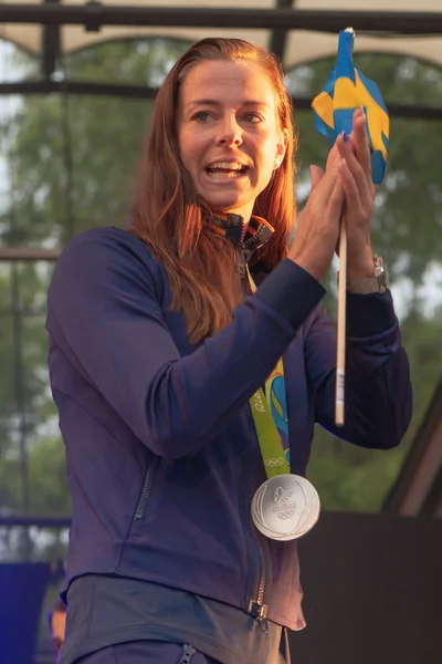 Olympische kampioenen uit Rio worden gevierd in Kungstradgarden — Stockfoto