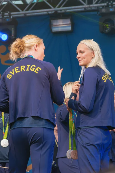 Médaillés olympiques de Rio sont célébrés dans Kungstradgarden — Photo