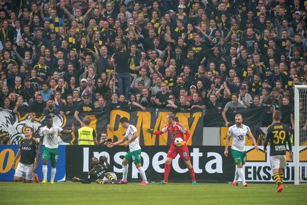 Fotbalové derby mezi Aik a Hammarby v Allsvenskan na přátele — Stock fotografie