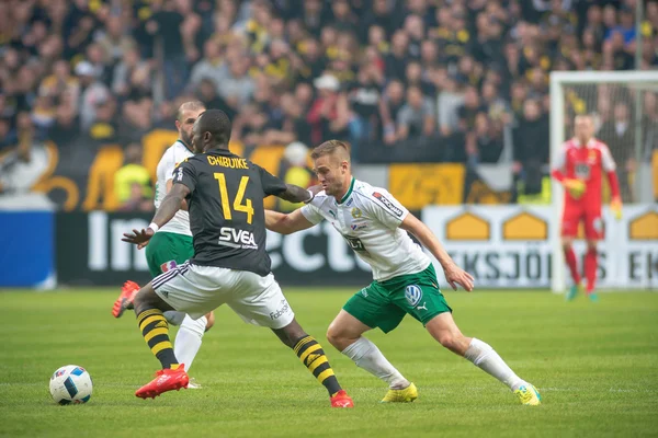 Derby de football entre AIK et Hammarby à Allsvenskan chez Friends — Photo