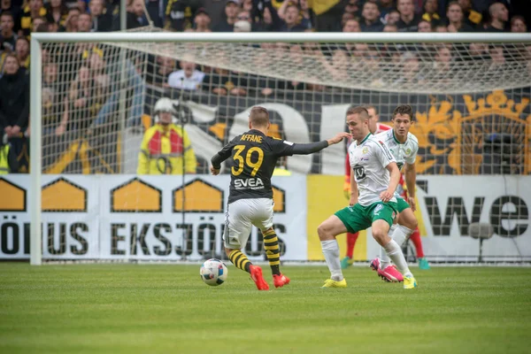 Fotboll derby mellan Aik och Hammarby i Allsvenskan på Friends — Stockfoto