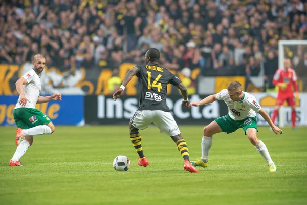 Derby de fútbol entre AIK y Hammarby en Allsvenskan en Friends — Foto de Stock