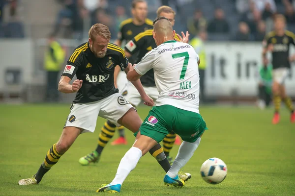 Fotboll derby mellan Aik och Hammarby i Allsvenskan på Friends — Stockfoto