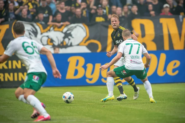 Foci derby között Aik, Hammarby if Allsvenskan meg: — Stock Fotó