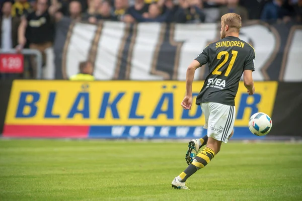 Voetbal derby tussen Aik en Hammarby in Allsvenskan bij vrienden — Stockfoto