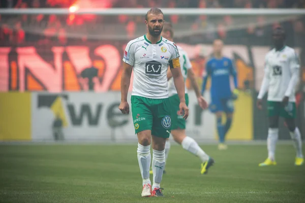 Derby de futebol entre AIK e Hammarby em Allsvenskan em Friends — Fotografia de Stock