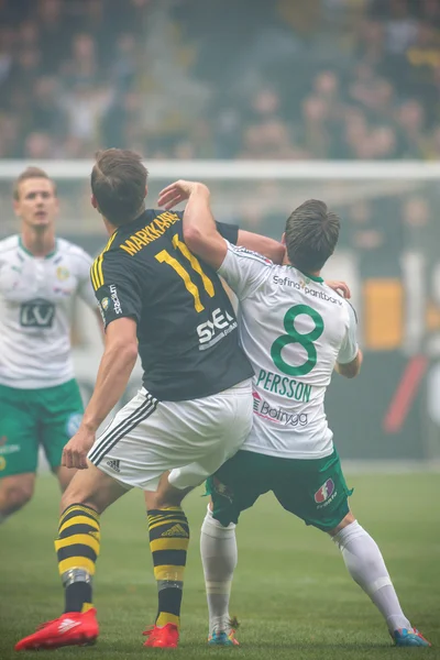 Piłkarskie derby pomiędzy Aik i Hammarby w Allsvenskan w przyjaciele — Zdjęcie stockowe