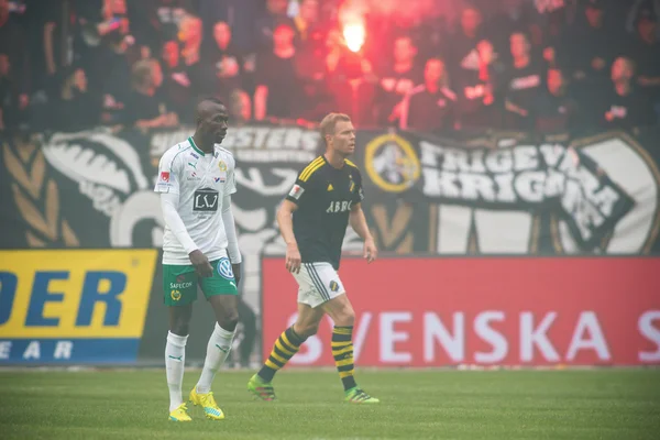 Soccer derby between AIK and Hammarby in Allsvenskan at Friends
