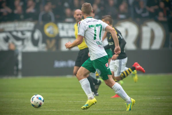 Voetbal derby tussen Aik en Hammarby in Allsvenskan bij vrienden — Stockfoto