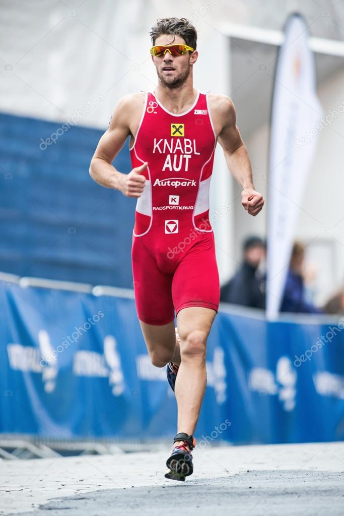 Alois Knabl From Austria Running In The Old Town In The Mens Itu