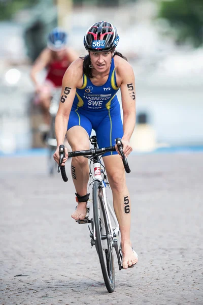 Asa Annerstedt de Suecia después de la transición al ciclismo en th — Foto de Stock