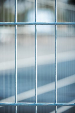 bir metal çit closeup