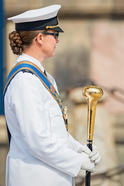 Profile of a Officer of the Royal Swedish Music battalion during — Stock Photo, Image