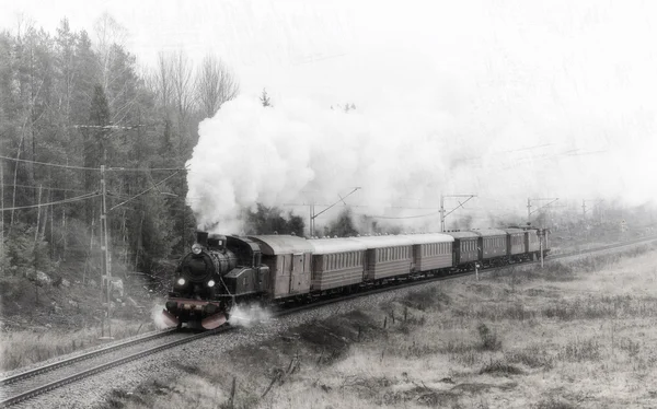 El Steamtrain S1 a todo vapor con filtros aplicados —  Fotos de Stock