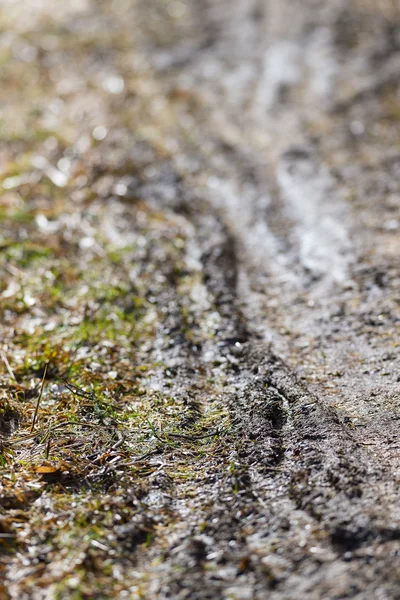 Spuren im Frühling, sehr matschig — Stockfoto