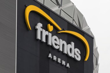Detail of Friends Arena with the logo in Stockholm clipart