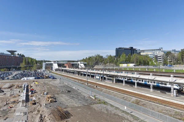 Construction site in Flemingsberg at the railway station — Stock Photo, Image