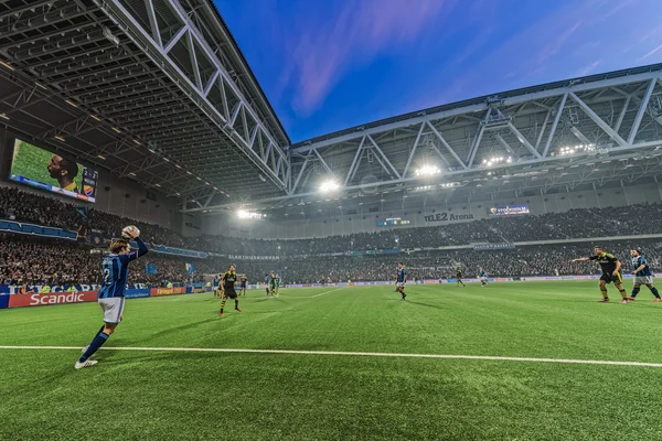 View of Tele2 arena during the soccer game between DIF and AIK a — Stock fotografie