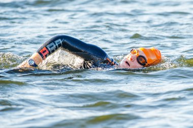 Swimming triathlete at the Womens ITU World Triathlon event in S