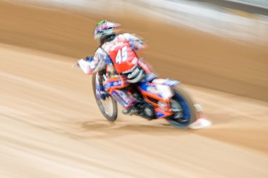 Greg Hancock from USA in motion blur at the TEGERA Stockholm FIM