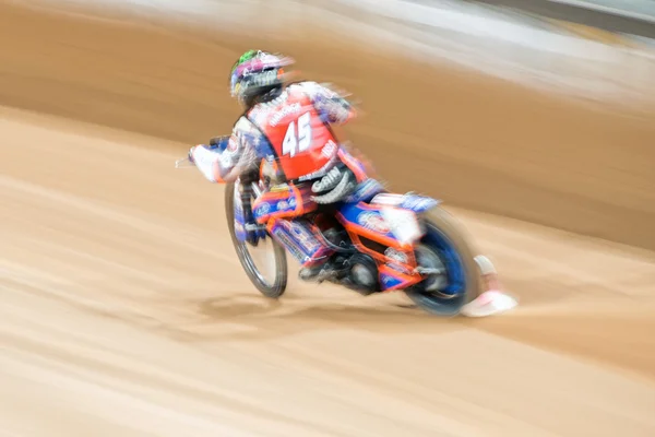 Greg Hancock from USA in motion blur at the TEGERA Stockholm FIM — Stockfoto