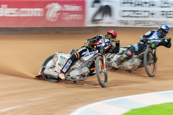 Action image of Niels Kristian Iversen from Denmark in a curve a — Zdjęcie stockowe