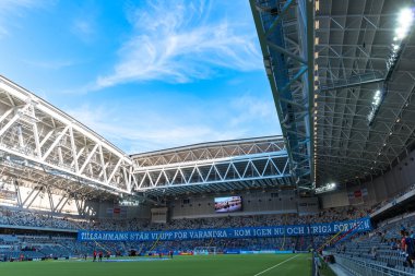 Tele2 Arena at the field before the derby soccer game between th