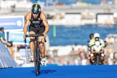 Triathlete Patrick Ryhner from Switzerland at the Men's ITU Worl