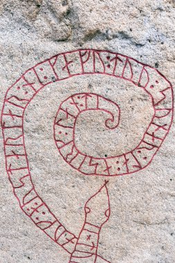 Ayrıntı dışında pastoral Gripsholm kalede rune taştan