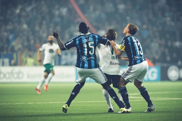 Soccer game between the rivals Djurgarden and Hammarby at Tele2 — 图库照片