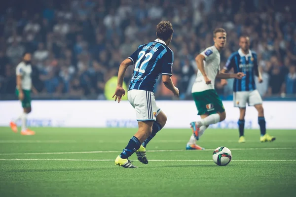 Jesper Karlstrom playing at the soccer game between the rivals D — Zdjęcie stockowe