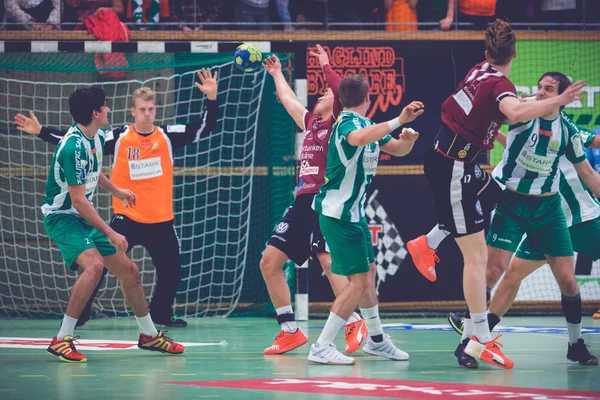 Juego de balonmano entre Hammarby vs Lugi en Eriksdalshallen. Allsv. — Foto de Stock