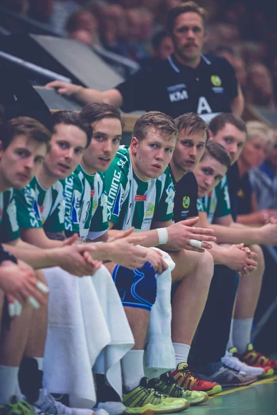 Hammarby bench during the Handball game between Hammarby vs Lugi — ストック写真