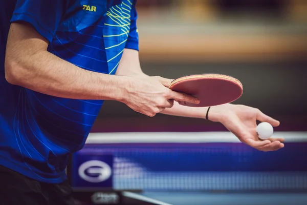 Tischtennisturnier in der Arena eriksdalshallen — Stockfoto