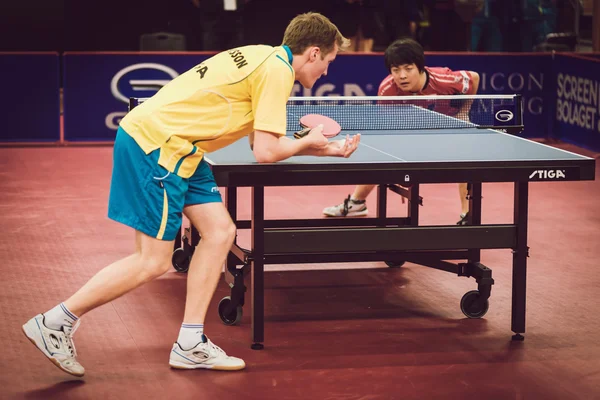 Table tennis tournament SOC at the arena Eriksdalshallen — стокове фото