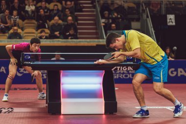 Match between Kristian Karlsson and Xu Xin at the table tennis t
