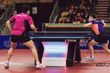 Maç Çin 'den Liang Jingkun ve Fan Zhendong arasında.