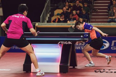 Maç Çin 'den Liang Jingkun ve Fan Zhendong arasında.