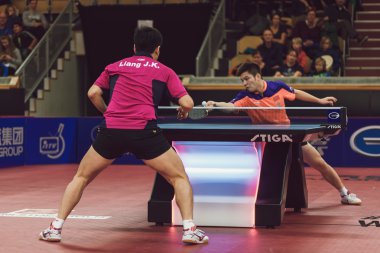 Maç Çin 'den Liang Jingkun ve Fan Zhendong arasında.